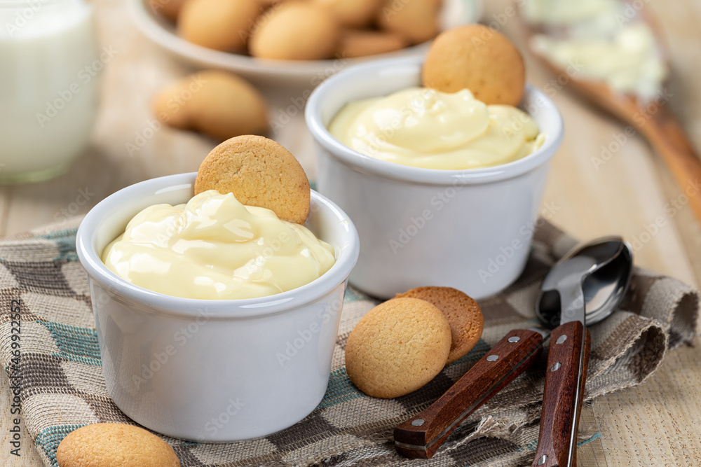 Creamy vanilla pudding in a cup Creamy vanilla pudding in a cup