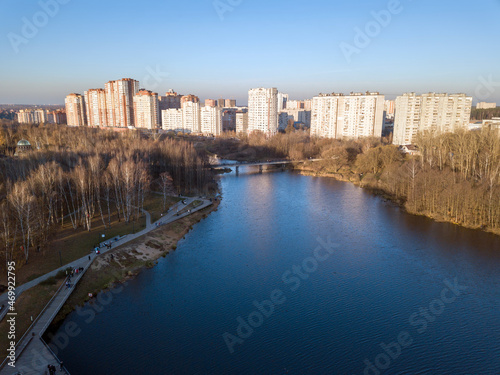 Photography Aerial view of Balashikha, Moscow oblast, Russia.