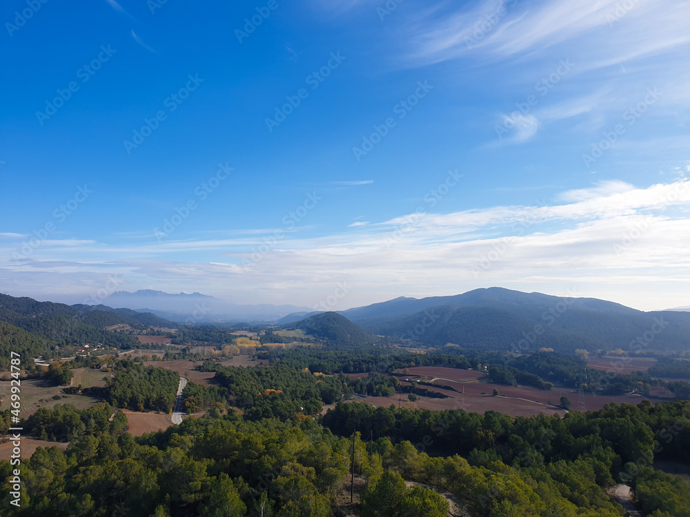 Landscape view on the mountains in the autumn, Catalonia, Spain