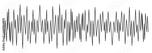 Black colors sound wave on white background