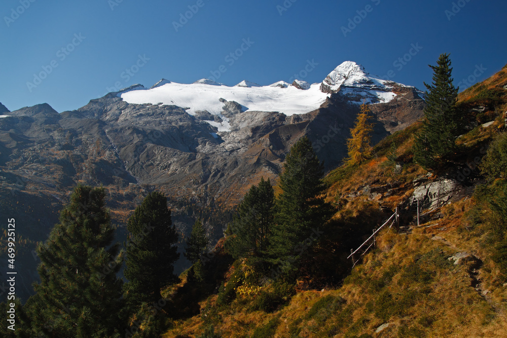 landscape of mountains with glacier