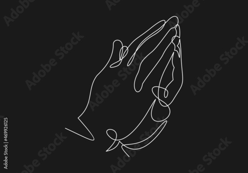 Two Hands Pressed Together in Prayer Position. Action for Prayer, Gratitude, Greeting and Thankful Isolated on White Background