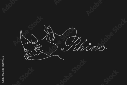 Abstract rhino logo template. Vector