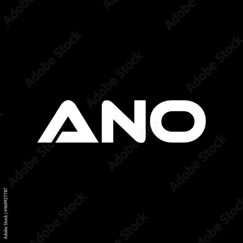 ANO letter logo design with black background in illustrator, vector logo modern alphabet font overlap style. calligraphy designs for logo, Poster, Invitation, etc.
