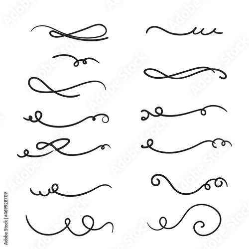 hand drawn doodle flourish element decoration illustration vector