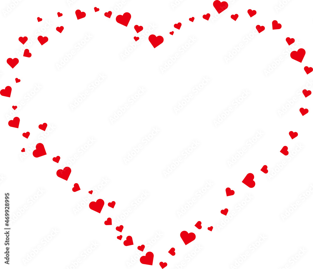 A heart symbol drawn with hearts. Vector. A heart symbol drawn with hearts. Vector.