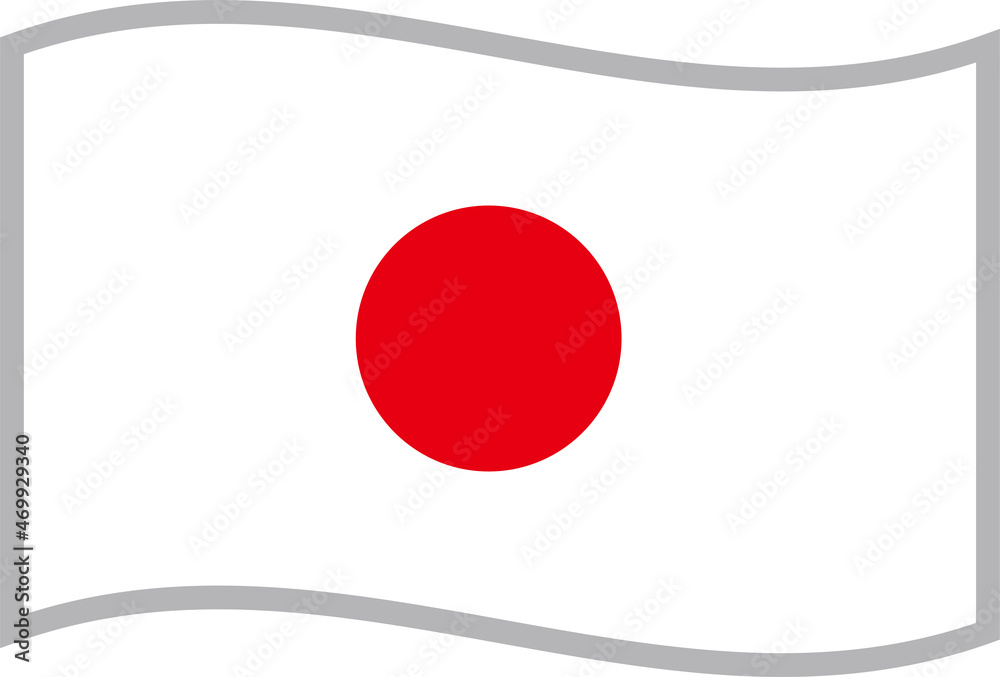 なびいている日本国旗のアイコン Stock Vector Adobe Stock