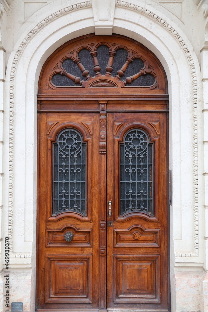 Wooden door in Beziers, France
