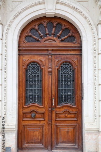 Wooden door in Beziers, France