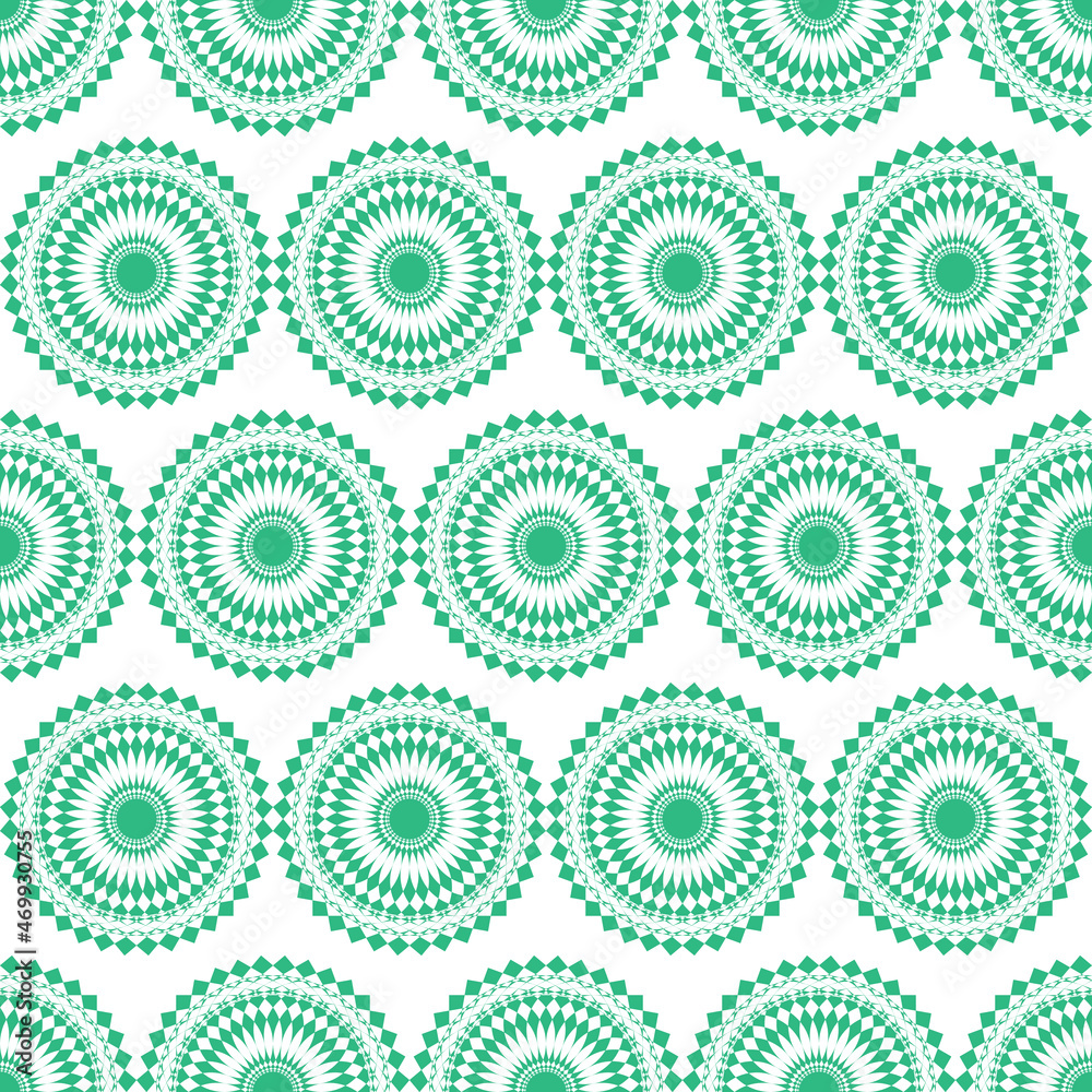 Seamless circle pattern with turquoise color for background and wallpaper