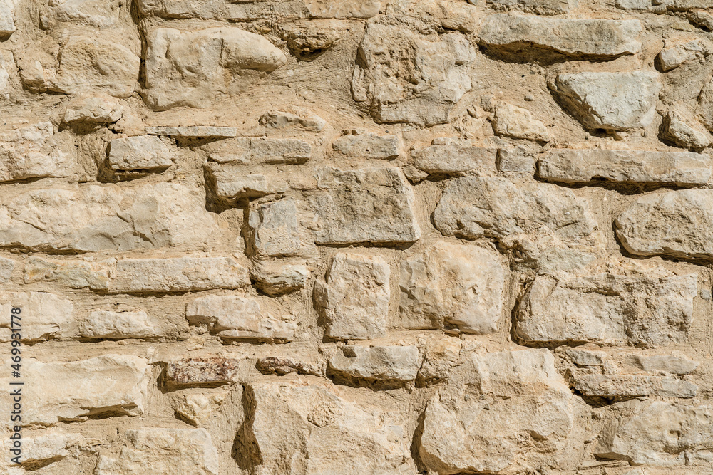 Detail photo of old stone wall
