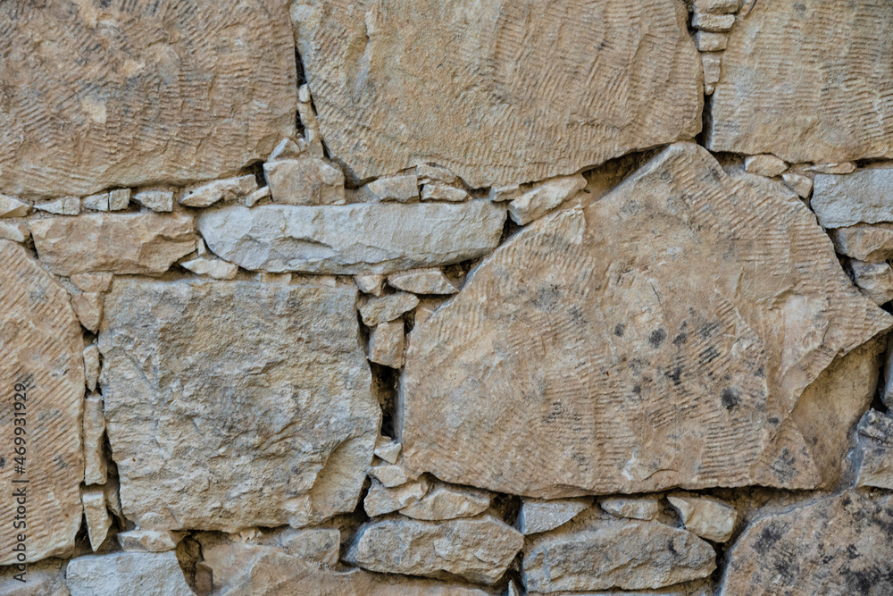 Fototapeta premium View on stone wall texture