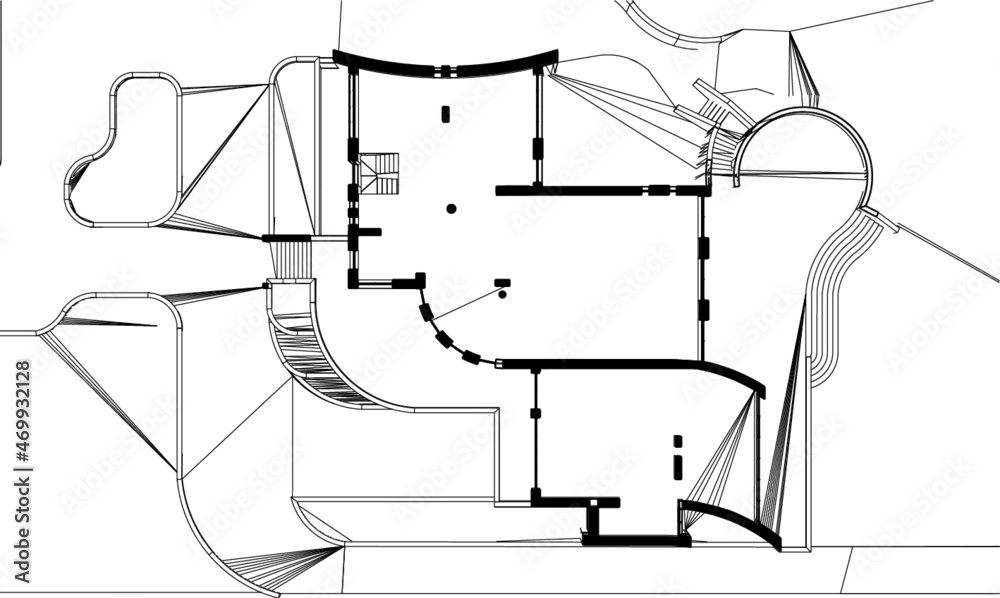 modern house architecture concept drawing vector 3d illustration modern house architecture concept drawing vector 3d illustration