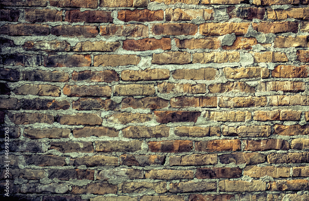 Horizontal background of a brick grunge wall. Horizontal background of a brick grunge wall.