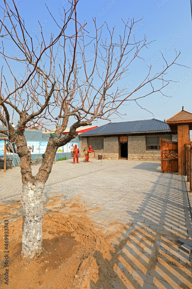 The architectural landscape of the rural folk custom museum is in a village, China