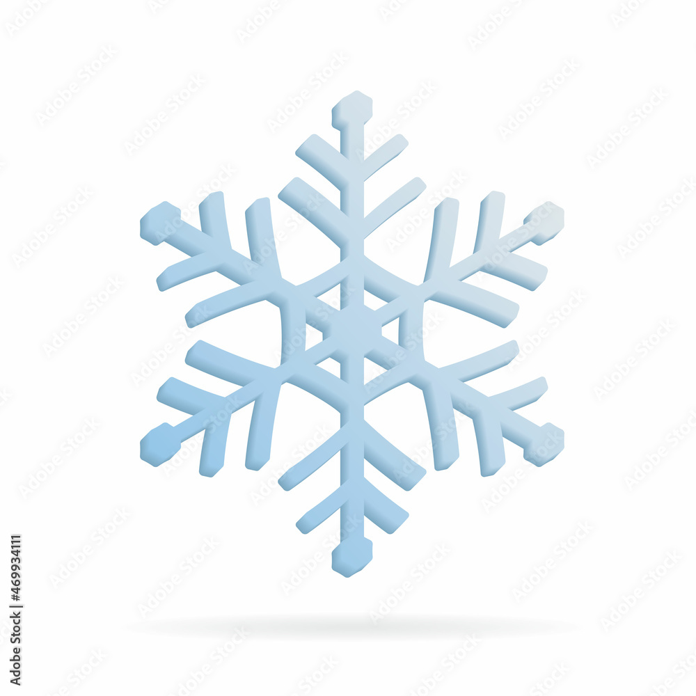 A charming volumetric snowflake with smooth rounded corners. 3 D. Vector illustration. A charming volumetric snowflake with smooth rounded corners. 3 D. Vector illustration.
