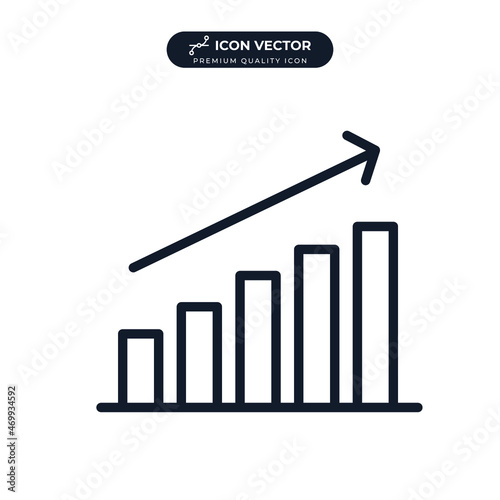 chart or graph icon symbol template for graphic and web design collection logo vector illustration