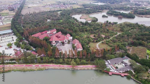 aerial view of ningbo yuyao hemudu historic site
 photo