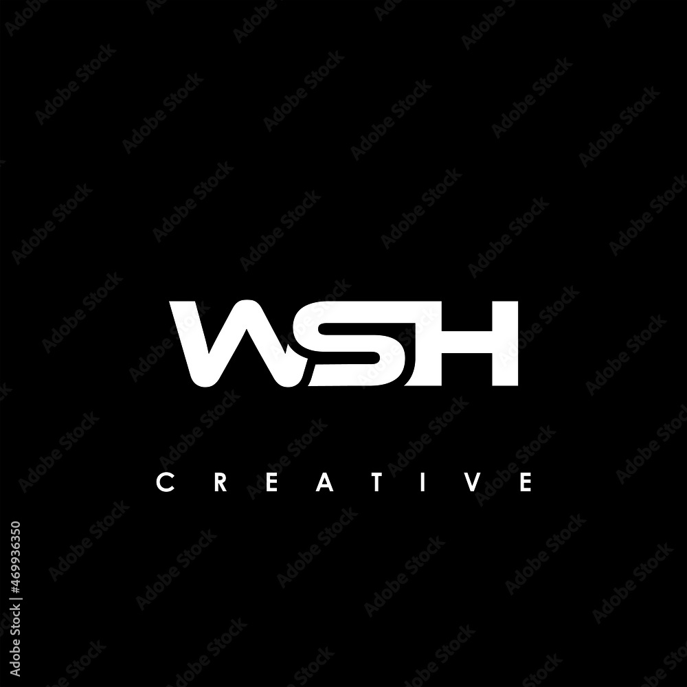 WSH Letter Initial Logo Design Template Vector Illustration