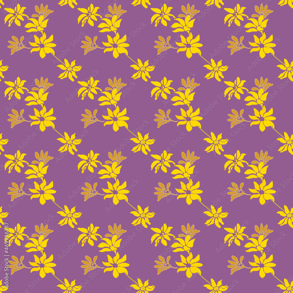abstract seamless pattern of yellow flowers on a purple background, For cards, prints, invitations, party, celebration, tile, wedding. Vector illustration abstract seamless pattern of yellow flowers on a purple background, For cards, prints, invitations, party, celebration, tile, wedding. Vector illustration