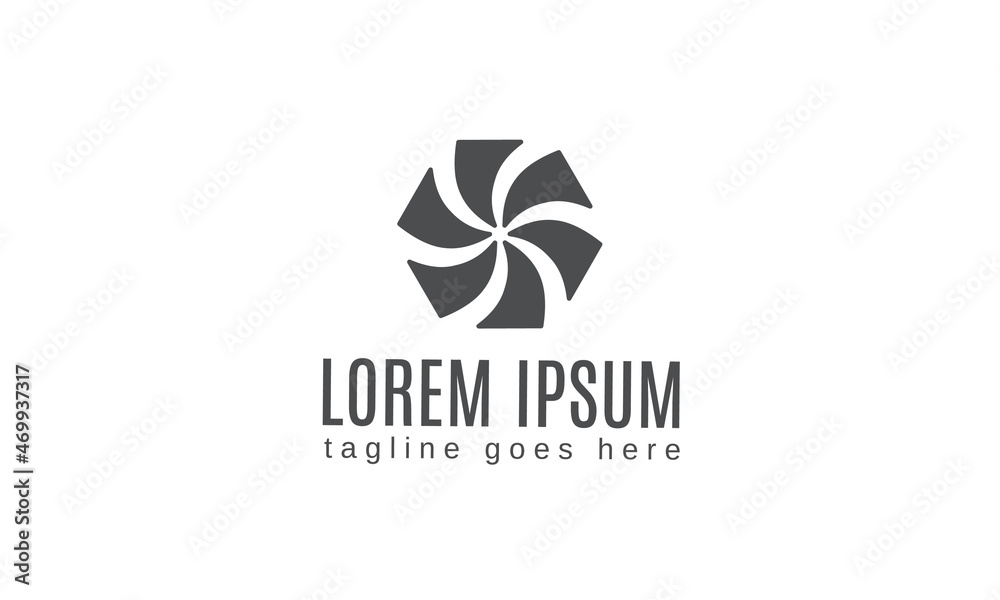 Hexagon windmill monogram logo design template for brand or company Hexagon windmill monogram logo design template for brand or company