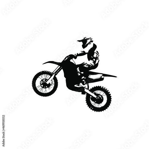 Fototapeta Naklejka Na Ścianę i Meble -  motocross jump on silhouette for your design