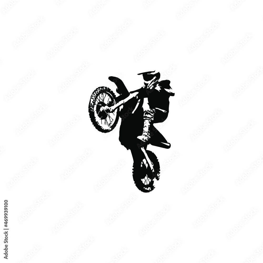 motocross jump style on silhouette for your design