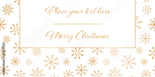 Vector gold white Christmas snowflakes card design