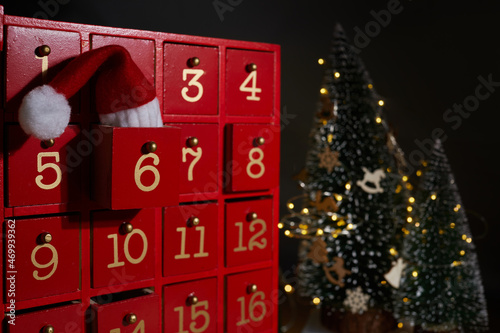 Red Advent calendar 6th december Saint Nicholas Day photo
