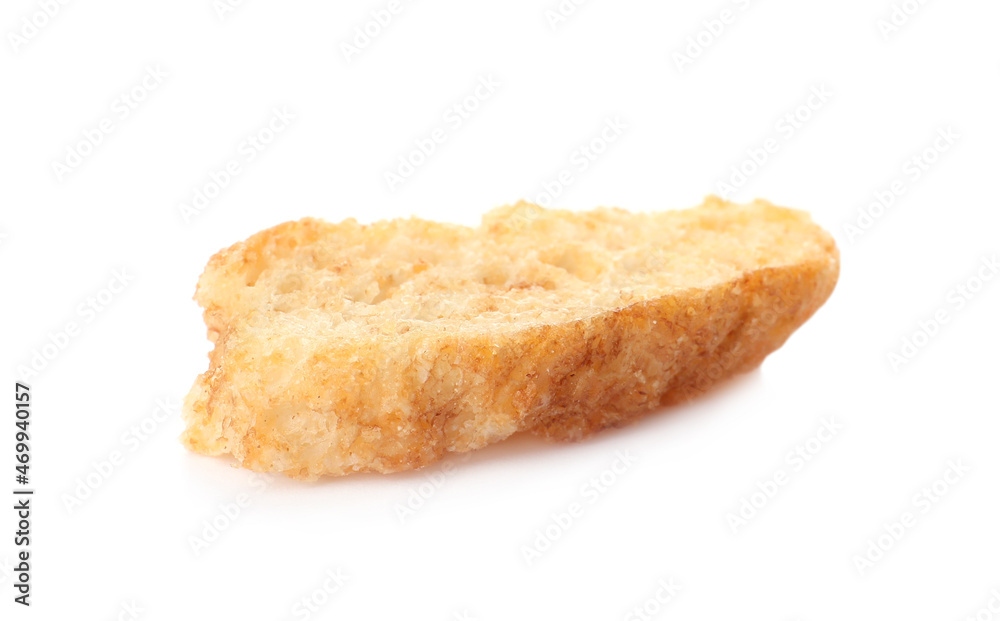 One delicious crispy rusk isolated on white One delicious crispy rusk isolated on white