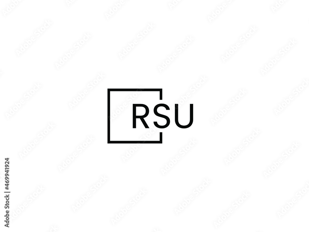 Obraz premium RSU letter initial logo design vector illustration