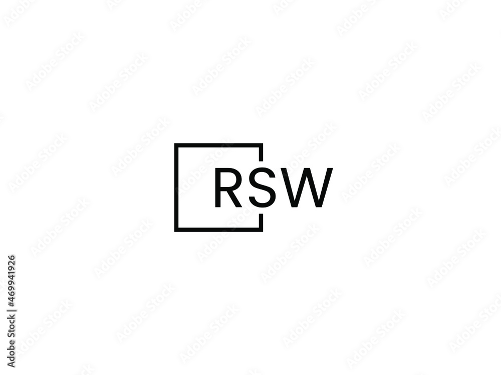 Obraz premium RSW letter initial logo design vector illustration