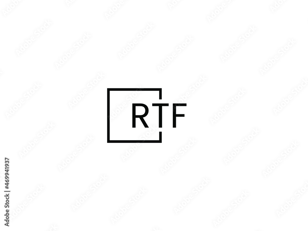 Obraz premium RTF letter initial logo design vector illustration