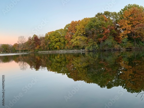 Wallpaper Mural autumn trees reflected in water Torontodigital.ca