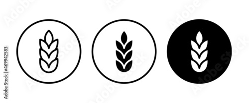 Farm wheat ears icon. Gluten free icon, wheat leaf, Agriculture
