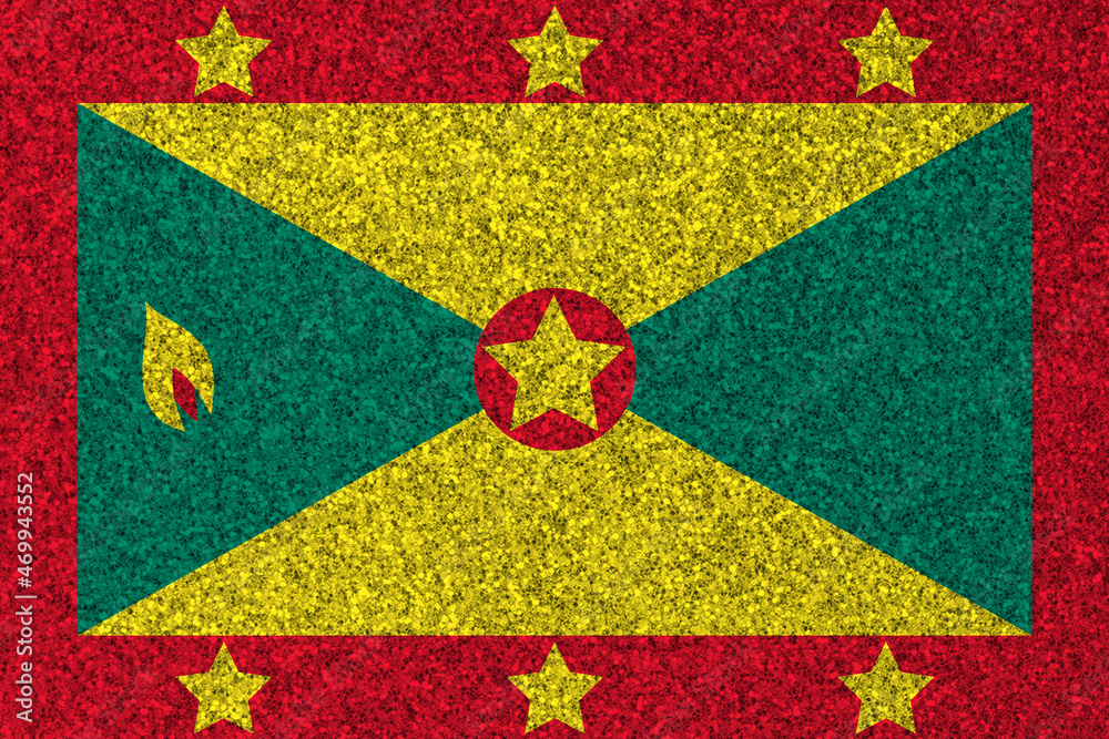 Fototapeta premium Patriotic glitter background in color of Grenada flag