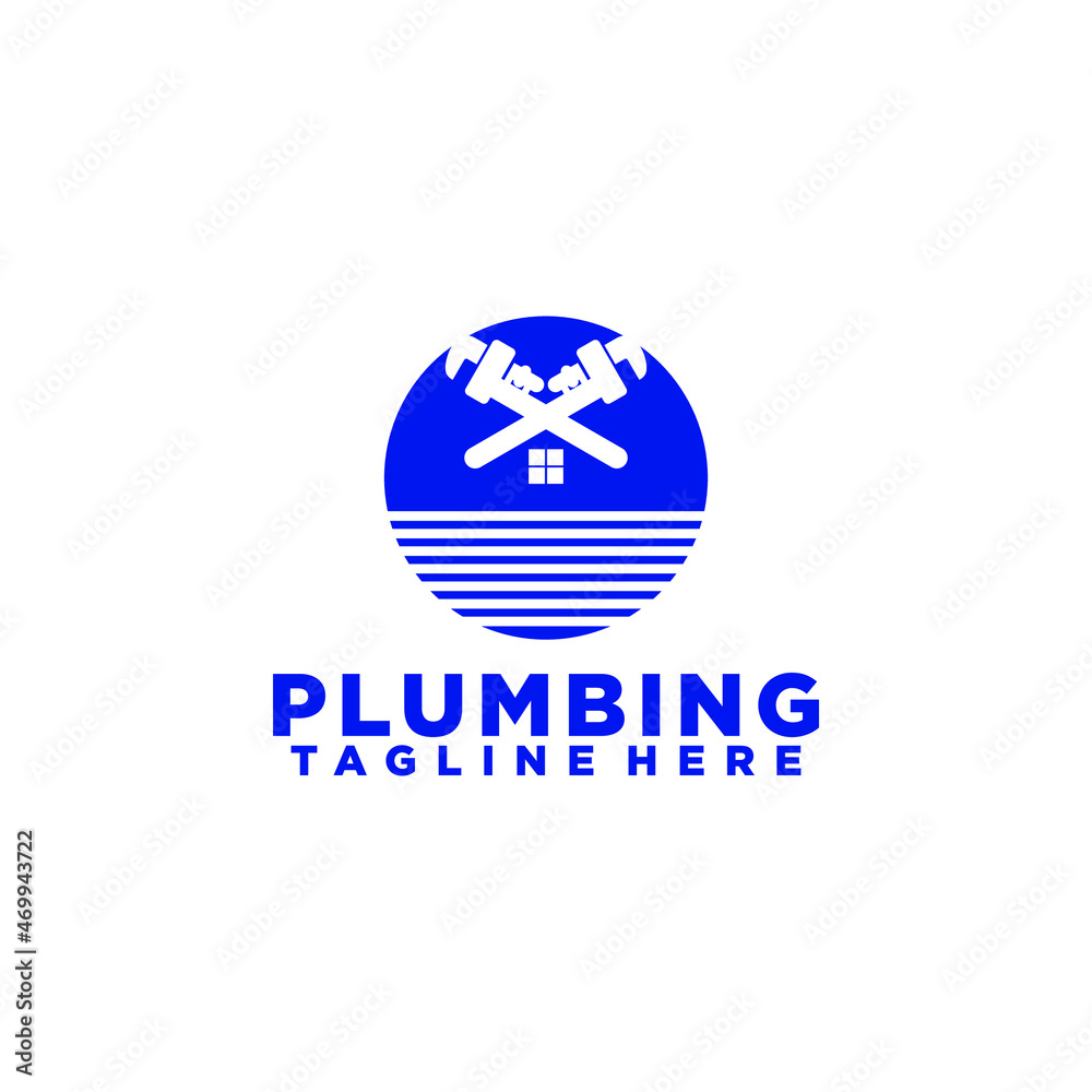 Plumbing logo concept vector isolated in white background Plumbing logo concept vector isolated in white background