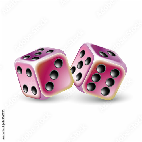 Two dices over white background