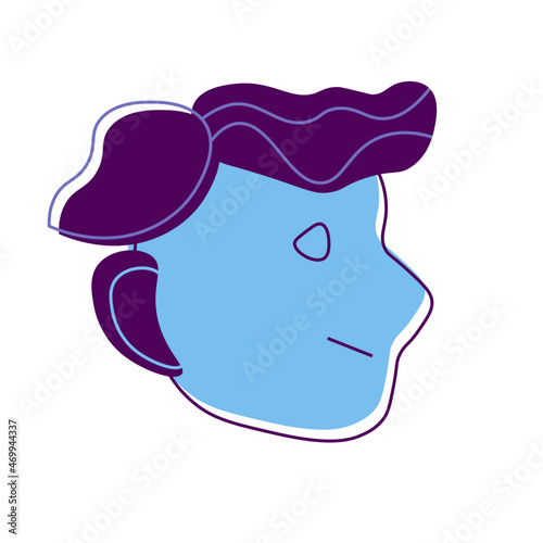Minimalist, brightly colored drawing of a man