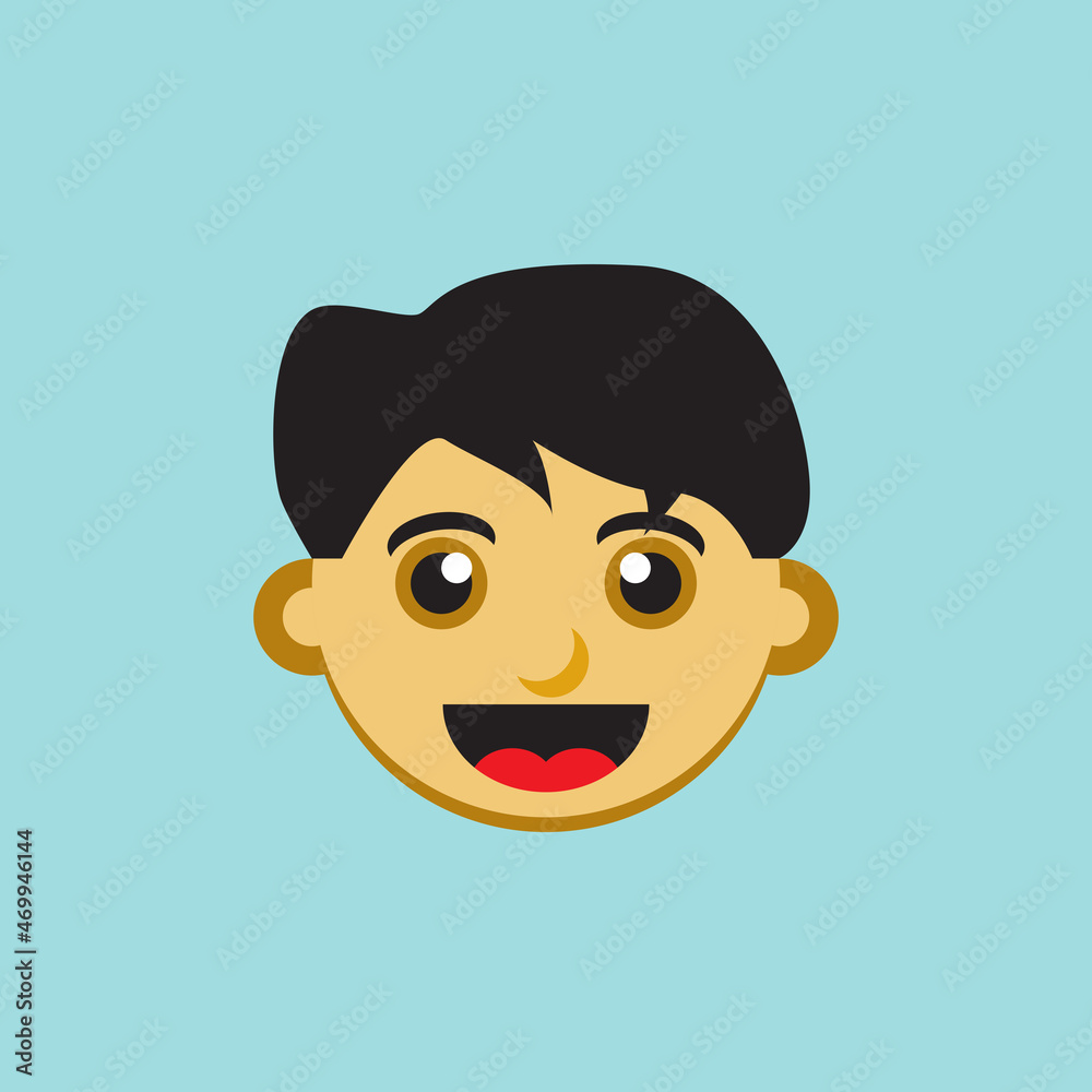 Obraz premium Print smile icon face child, suitable for icon and t-shirt