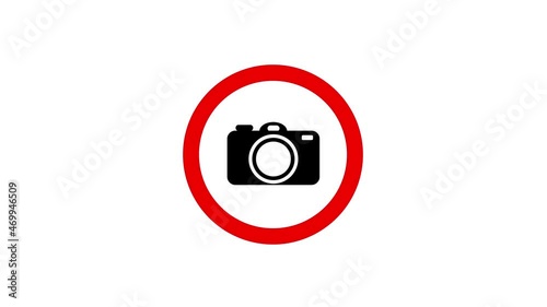 2D animation of No photo allowed