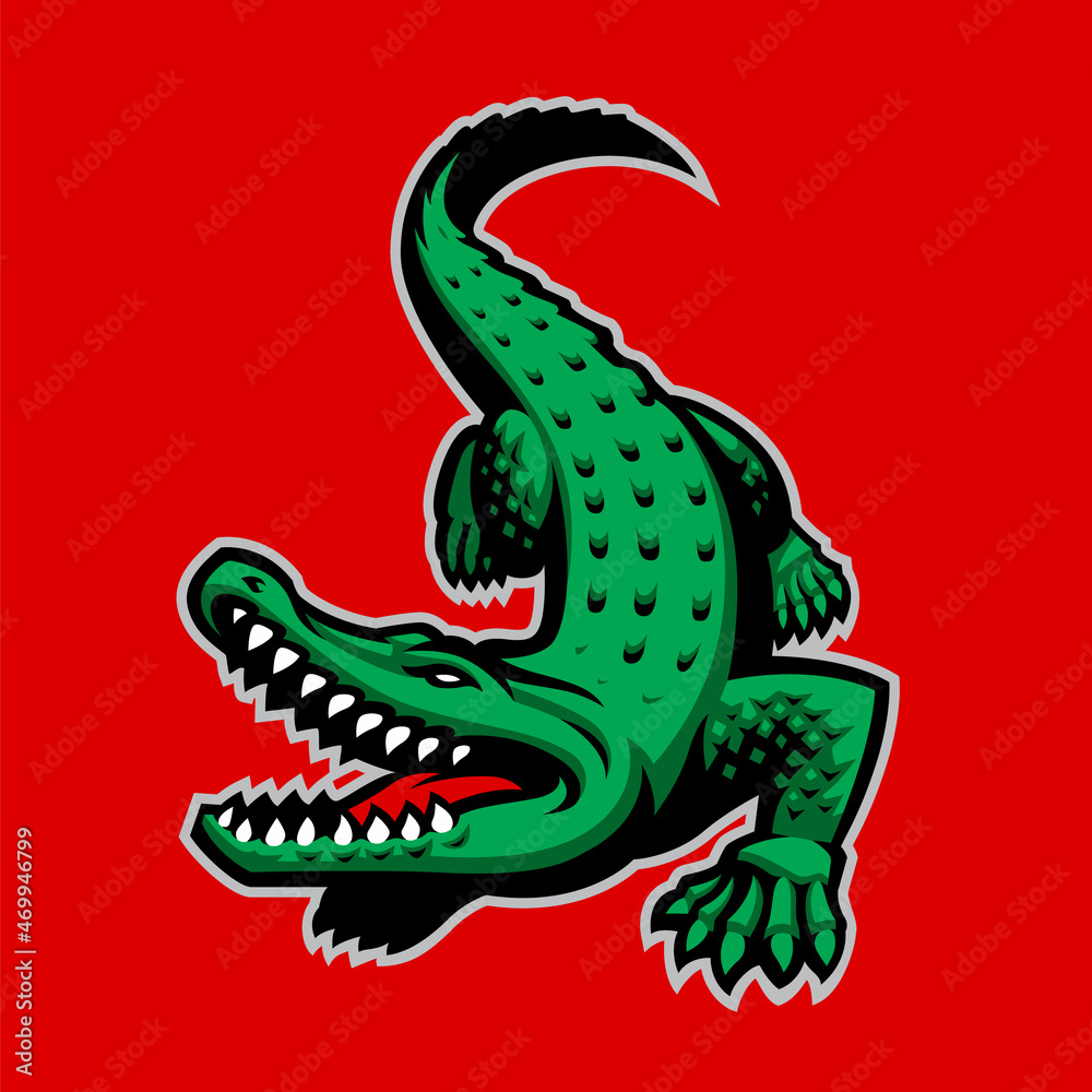 Fototapeta premium Crocodile Vector Mascot, sports emblem