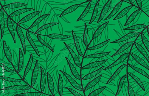 Abstract background with simple green leaves pattern