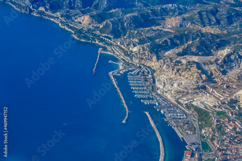 Aerial view of port de la lave  Marseille  France