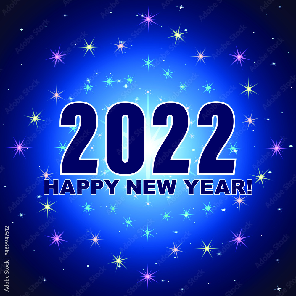 Colorful Starry Firework New year 2022