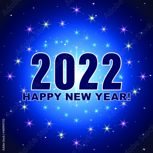 Colorful Starry Firework New year 2022