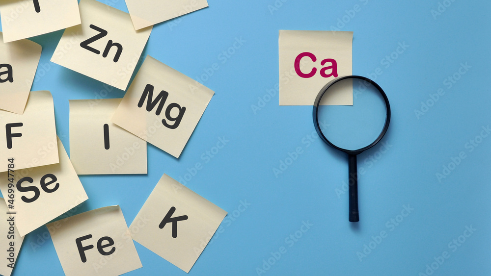 paper stickers with inscriptions of vitamins and macronutrients. The choice of calcium from other useful substances paper stickers with inscriptions of vitamins and macronutrients. The choice of calcium from other useful substances