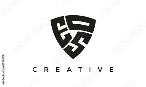 ESO letters logo, security Shield logo vector	