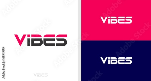 Fényképezés VIBES LOGO WORDMARK LOGO BOLD EDITABLE