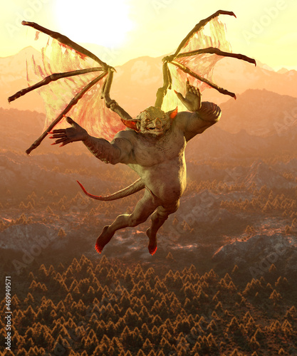 Fotografie, Tablou Gargoyle Flying